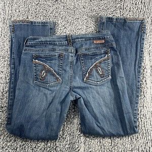 Cowgirl Tuff Copper Gypsy Bootcut Jean Women Size 34x33 Medium Wash Embroidered